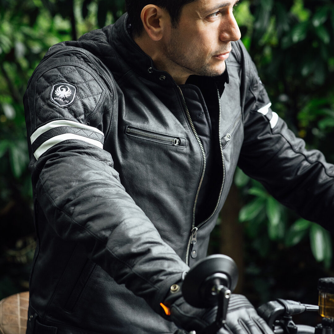 Side view of Merlin Hixon II D3O Motorcycle Leather Jacket