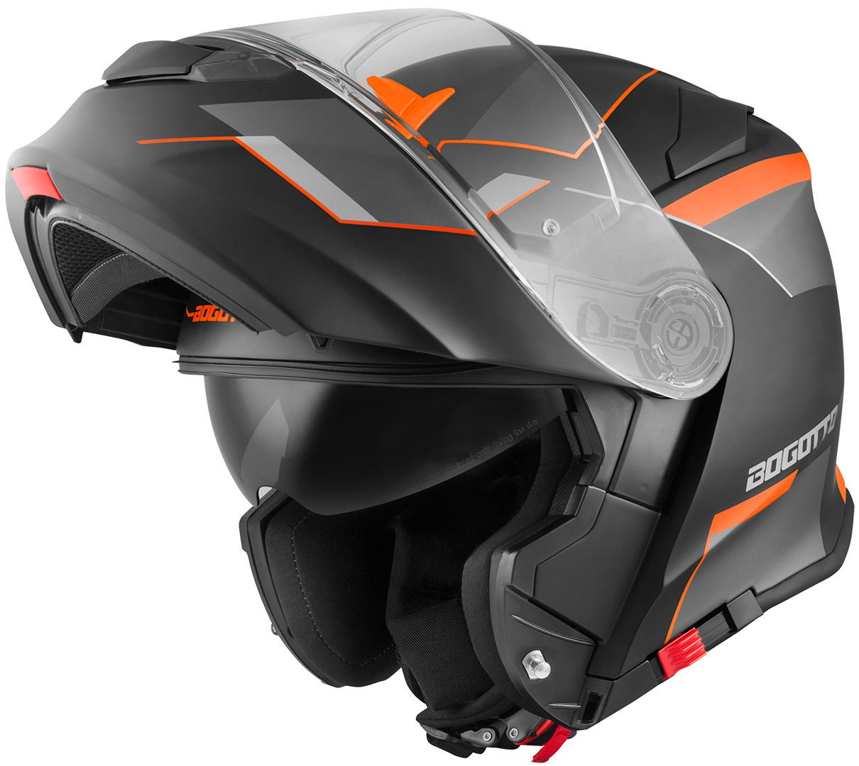 Bogotto V271 Delta Hjelm sort mat/orange S Figur 1