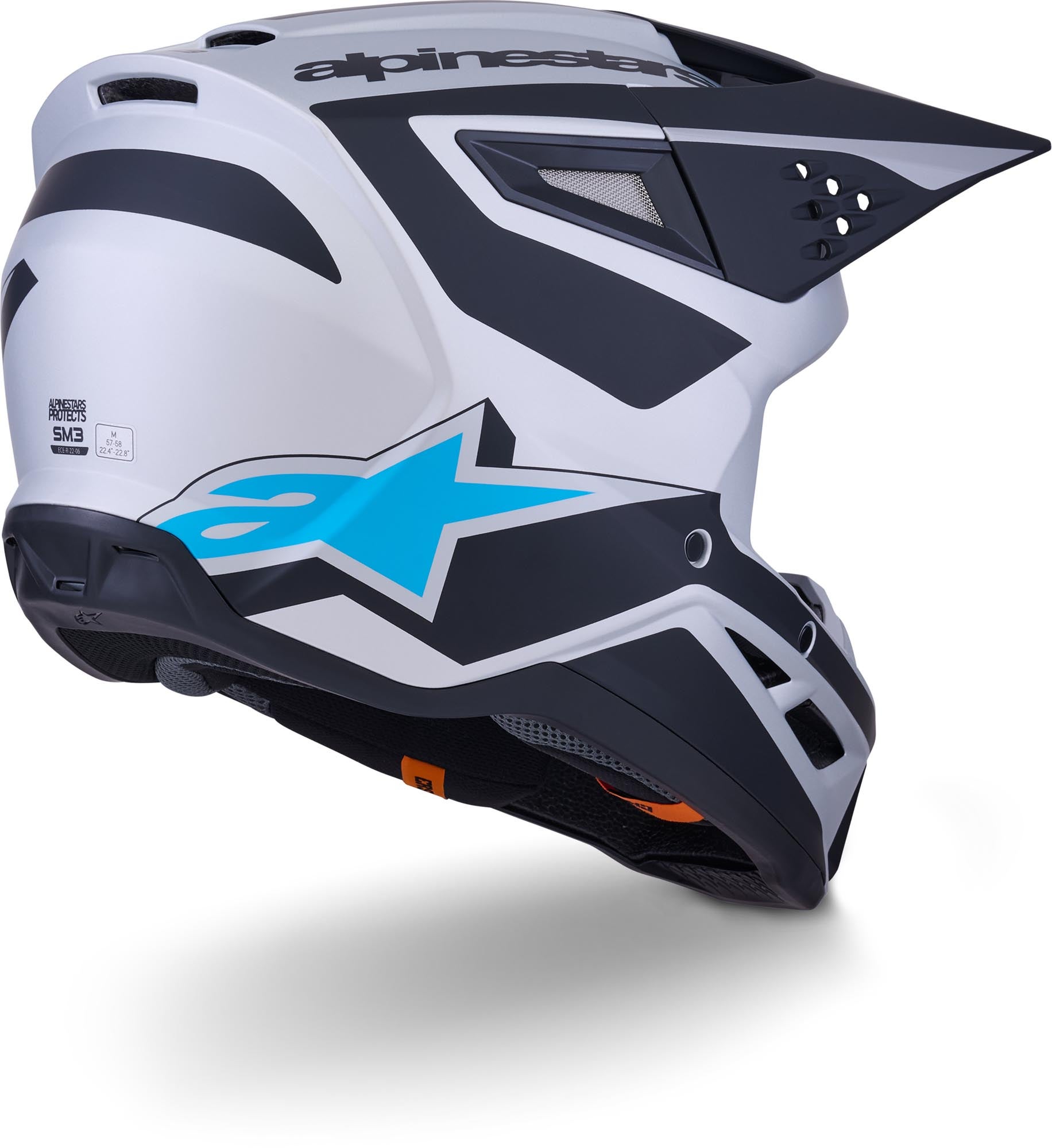 Alpinestars S-M3 Heat Casco da motocross nero/argento opaco S (55/56) Figura 7