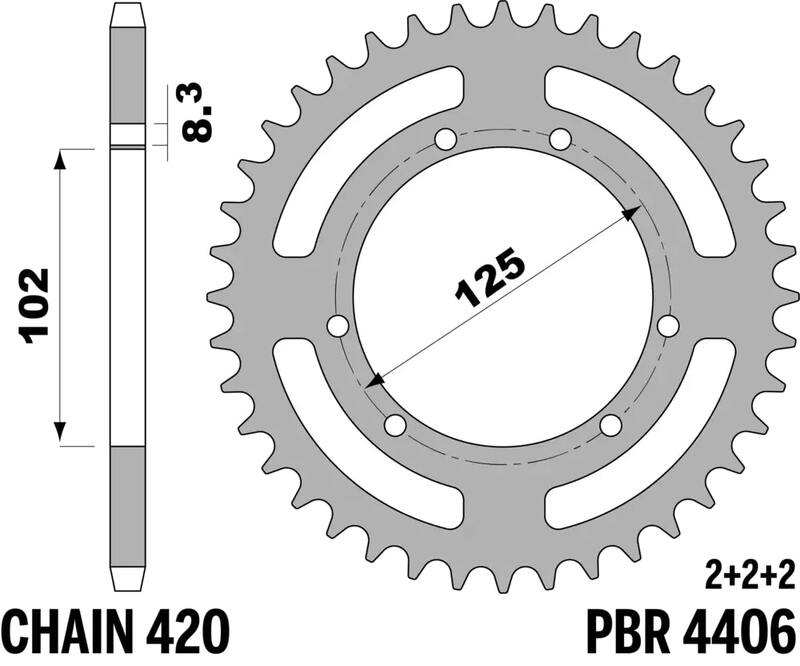 PBR Pinionul spate Standard - 420 Figura 1