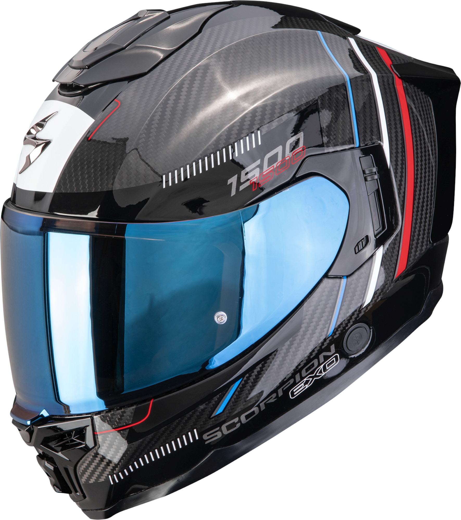 black and blue scorpion exo helmet large Ryzer Switch Full-Face Ultra TCT Carbon fibre construction for lightweight strength Scorpion EXO-Warp Dilithium Full Face