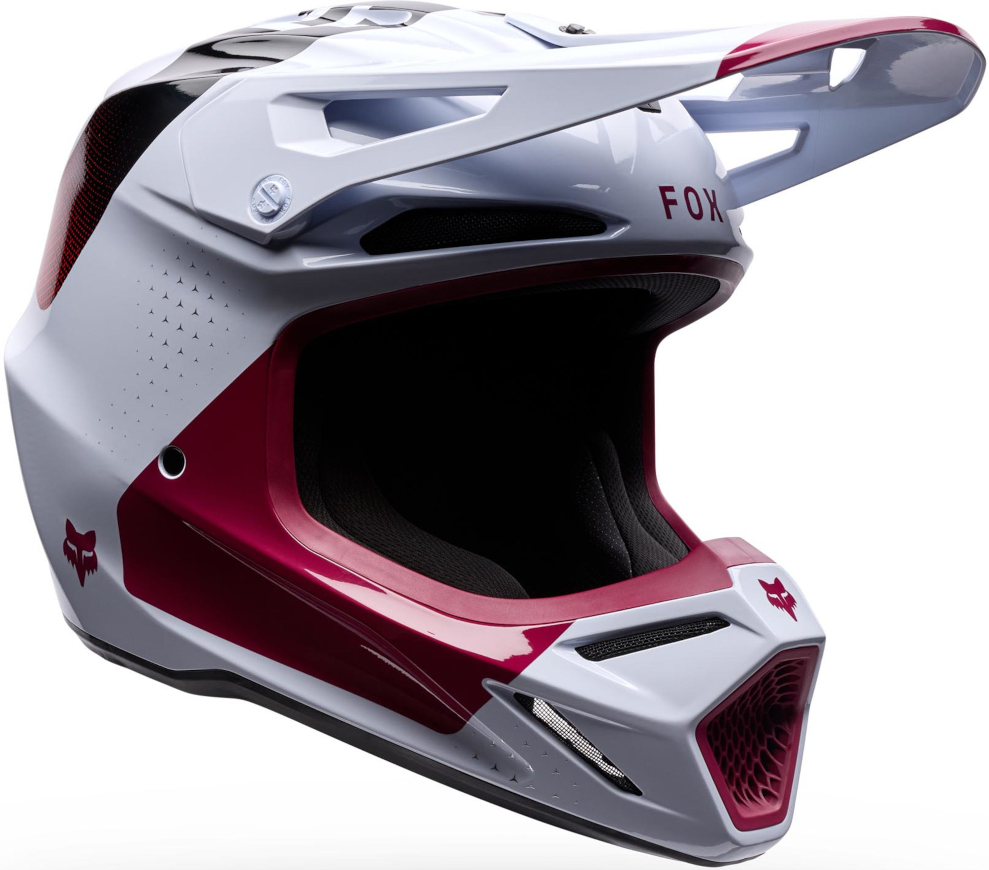 FOX V3 Tine Casco da motocross bianco/rosa/nero 2XL Figura 2