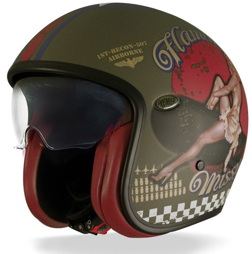 Premier Vintage Pin Up Jet Helmet green XL (61) Figure 1