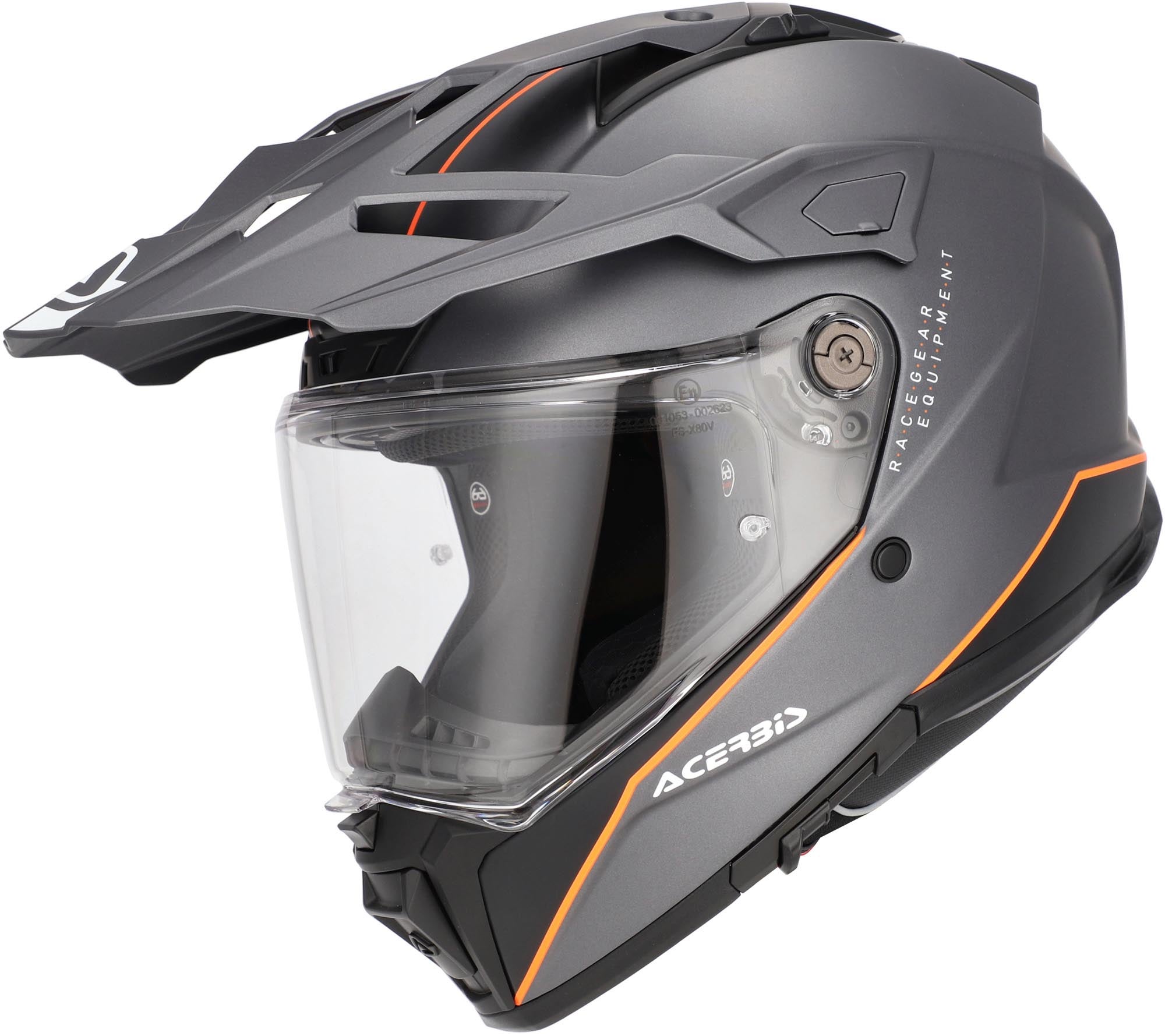 Acerbis Attack Logo Matt Endurohjelm grå matt/oransje XL (61/62) Figur 1