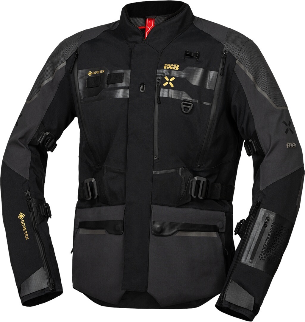 IXS Venture-GTX 1.0 Jachetă textilă impermeabilă pentru motociclete Negru/gri L scurt Figura 1