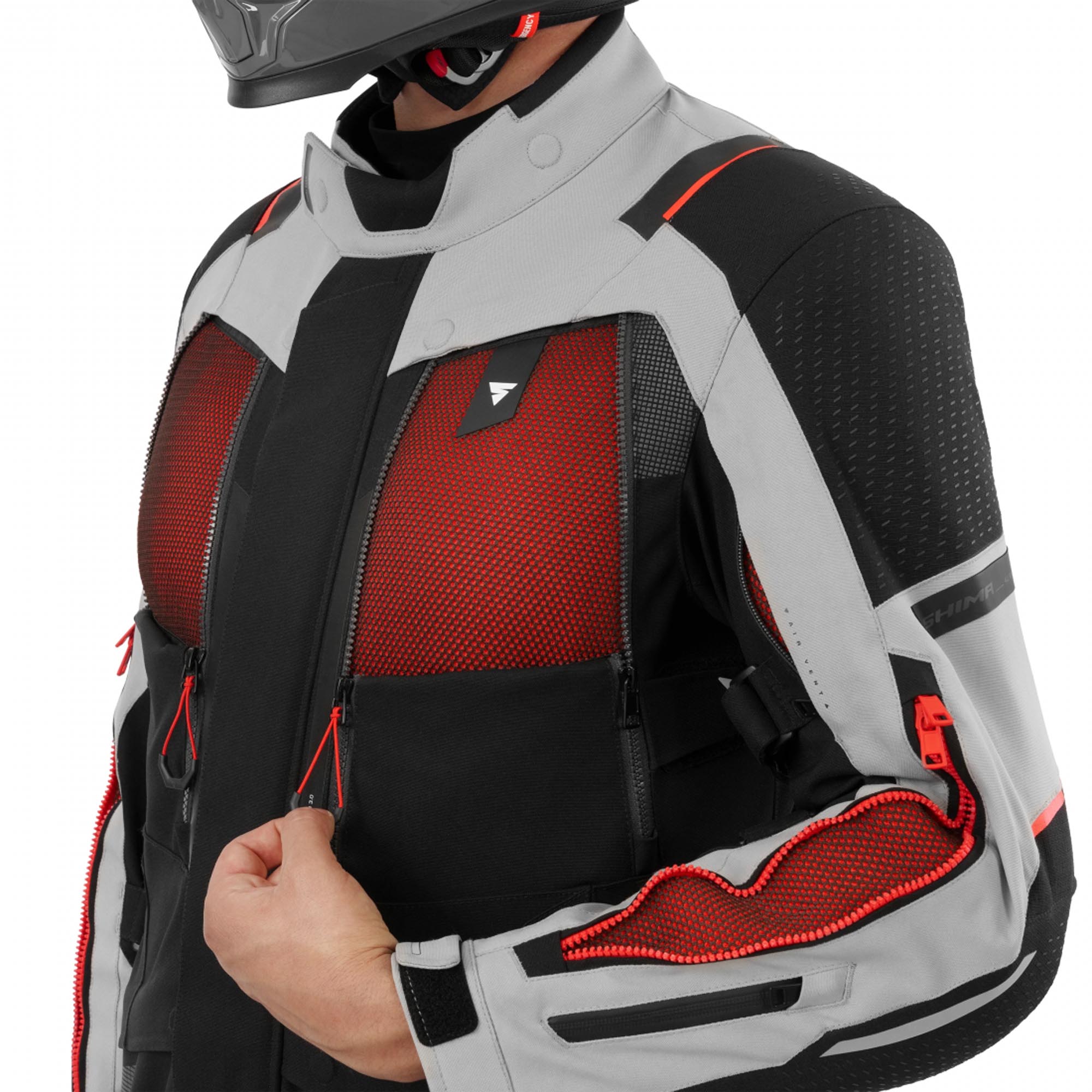 SHIMA Hero 3.0 Motorrad Textiljacke grau/rot L Abbildung 8