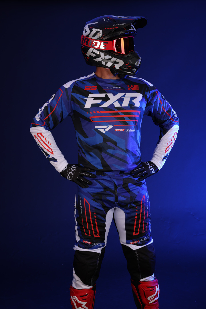 FXR Clutch 2025 Motocross Byxor blå/vit/röd 36 Figur 5