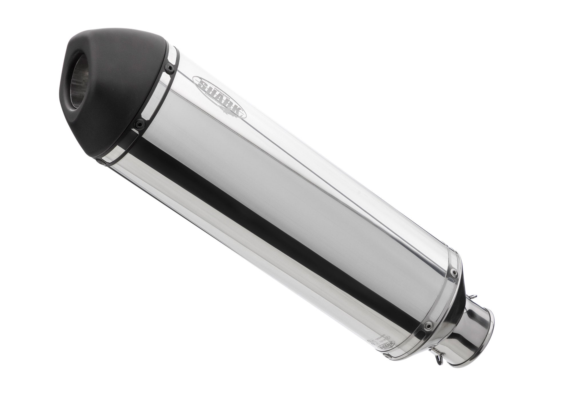 SHARK UDSTØDNING DSX-5 poleret aluminium / ende hætte belagt rustfrit stål mat sort sølv Figur 1