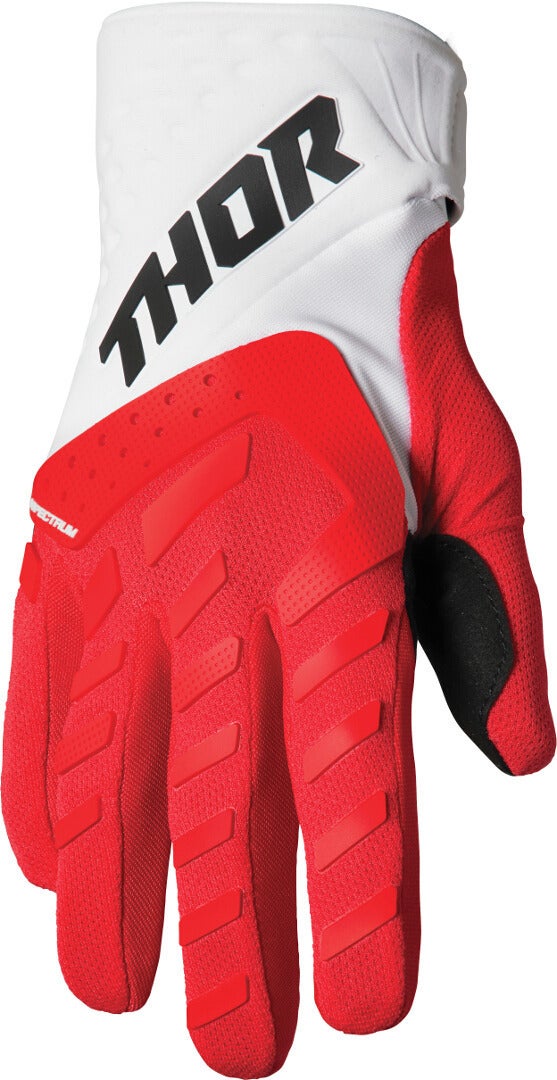 Thor Spectrum Logo Jugend Motocross Handschuhe rot/weiß S Abbildung 1