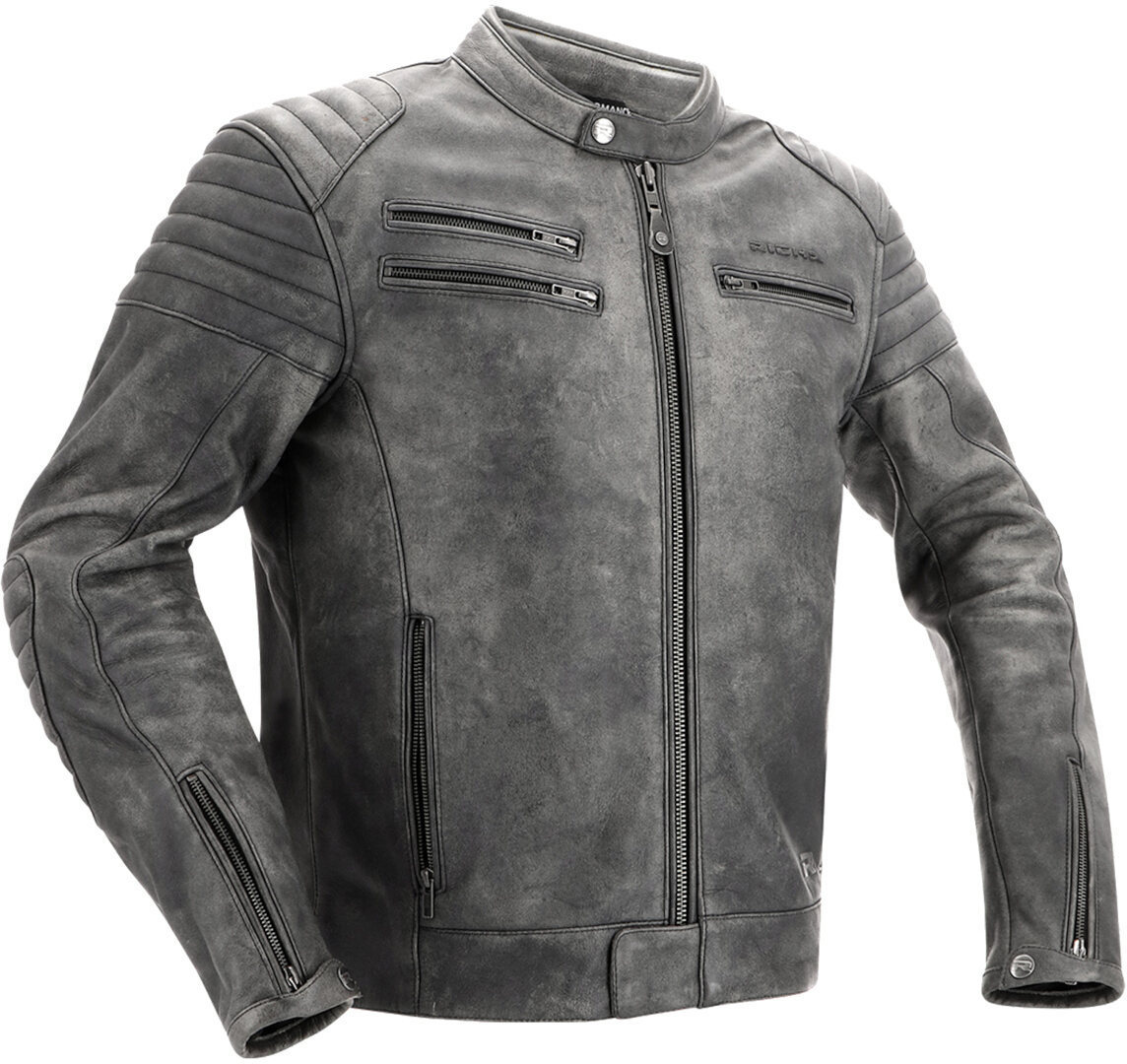 Richa Charleston Motorrad Lederjacke grau 50 Abbildung 1
