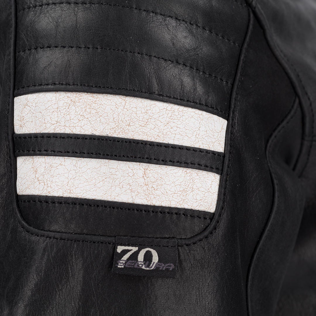 Segura Stripe Ladies Motorcycle Leather Jacket black/white 46 Figure 5