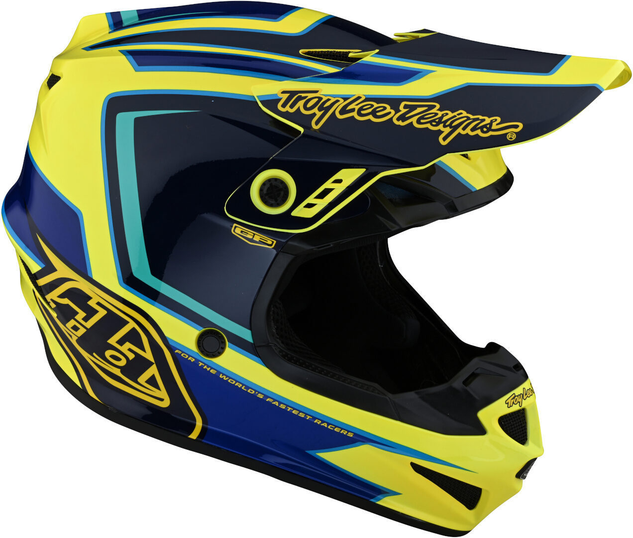 Troy Lee Designs GP Ritn Motocross Hjälm blå/gul S (55/56) Figur 3