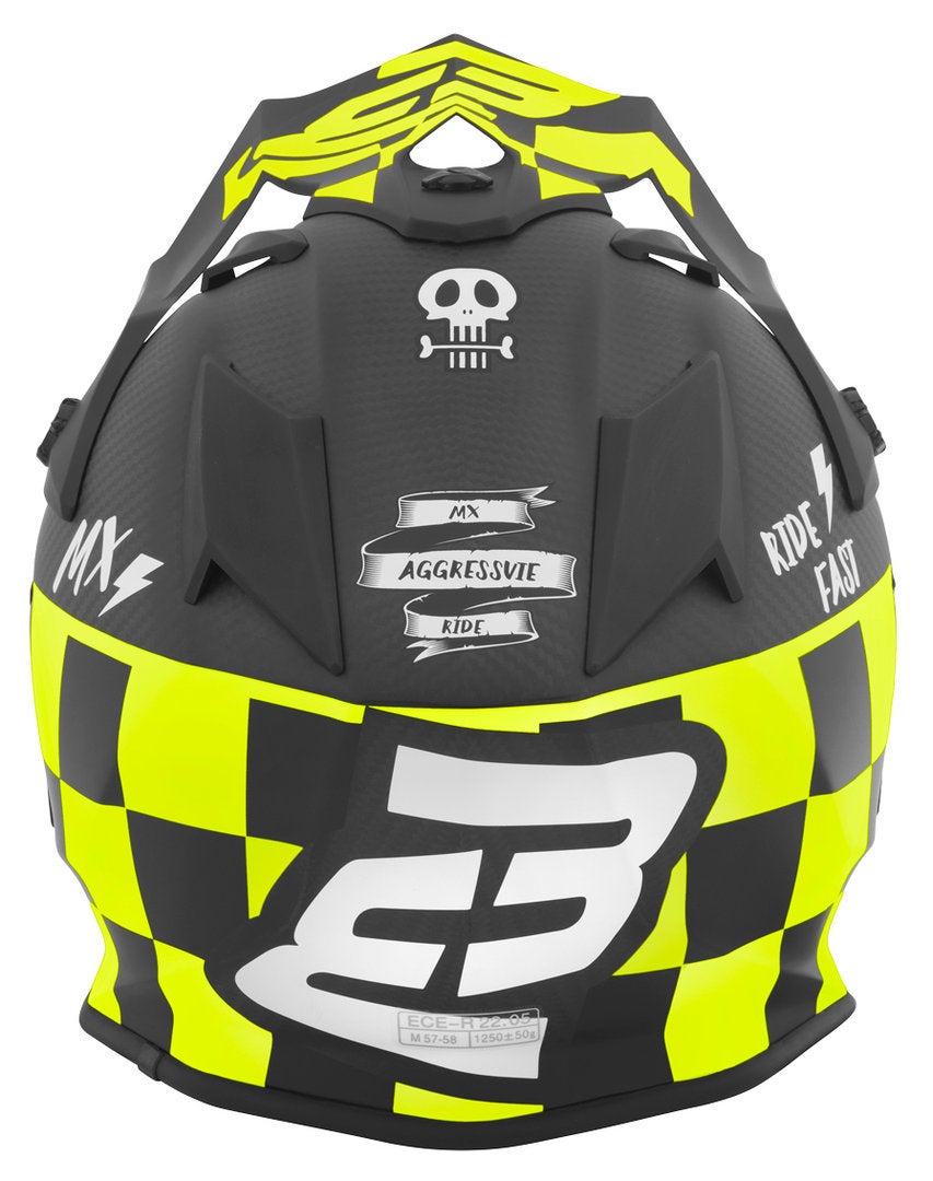 Bogotto V328 Xadrez Carbon Casco da motocross nero/giallo 2XL Figura 2