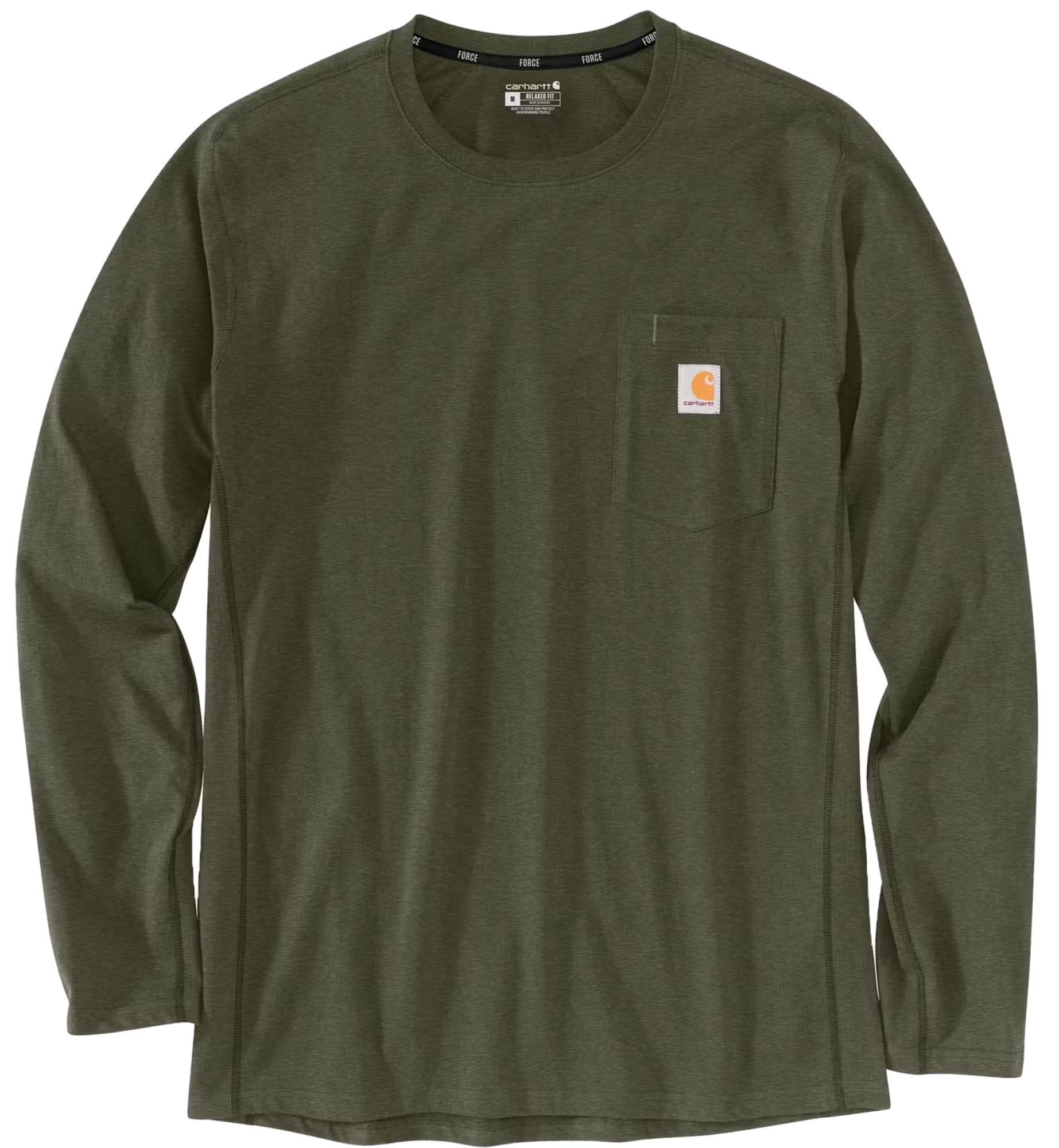 Carhartt Midweight Pocket Long Sleeve Relaxed Fit green M Figure 1