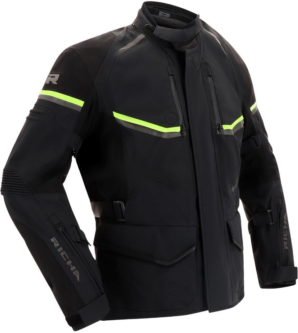 Richa Atlantic 2 Gore-Tex waterproof Motorcycle Textile Jacket black/yellow L Figure 1