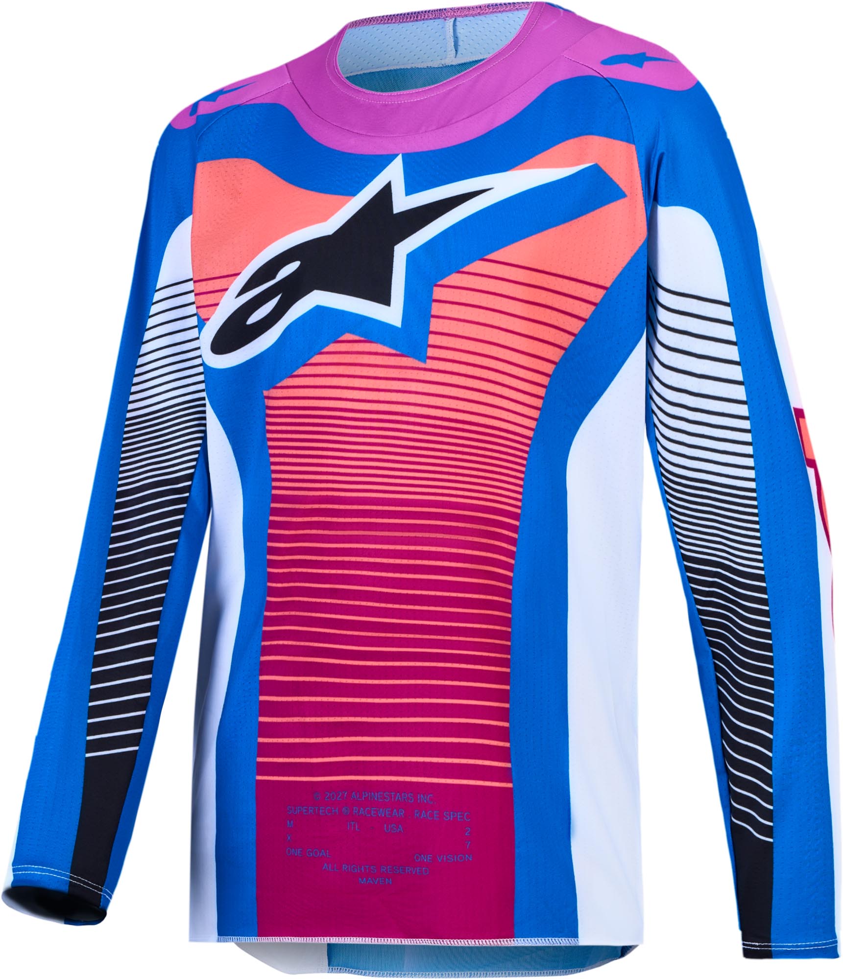 Alpinestars Supertech Maven Youth Motocross Jersey black/white/blue/red M Figure 1