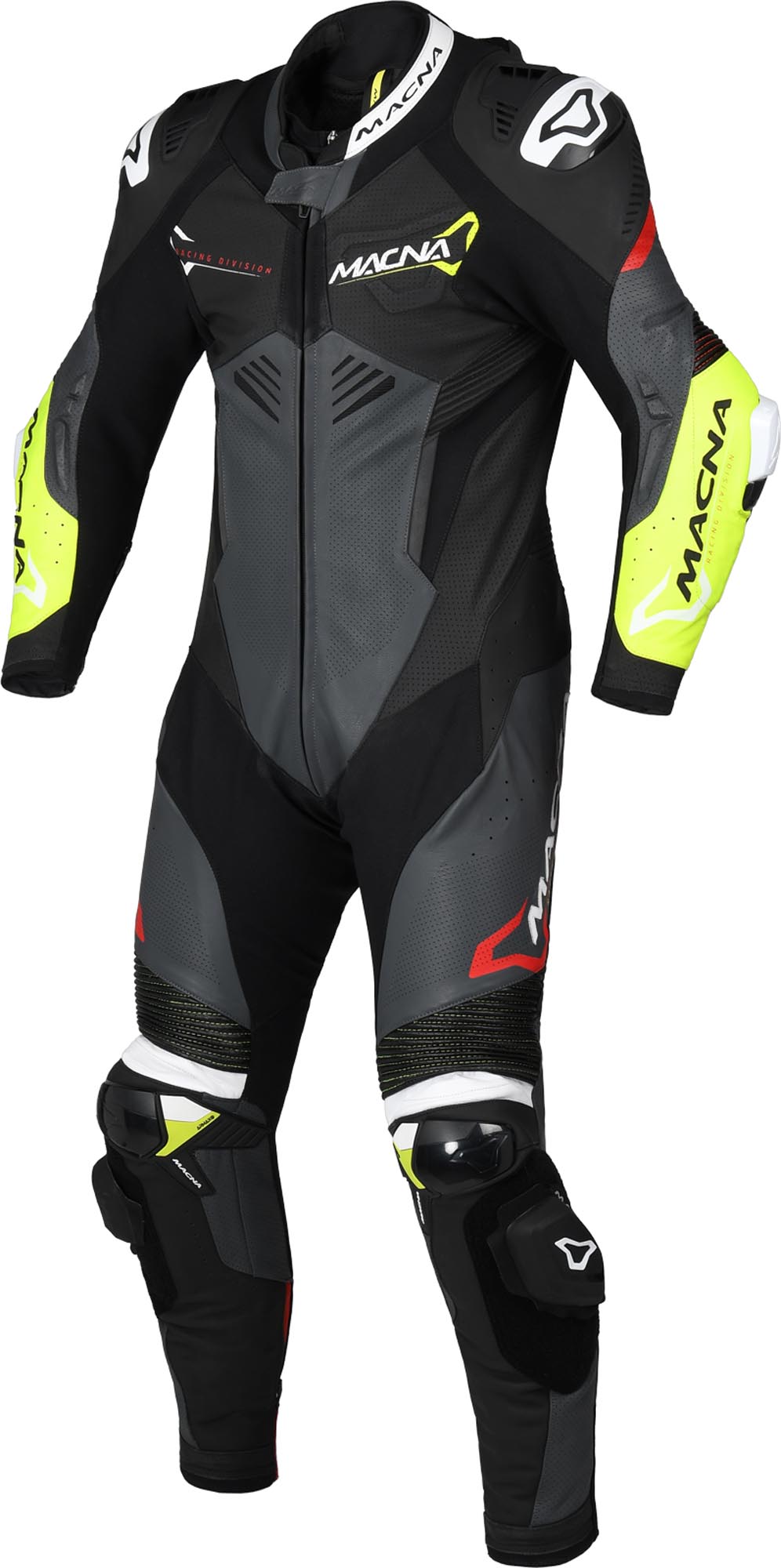Macna Chromiq One Piece Motorcycle Leather Suit black/yellow 58 Figure 1