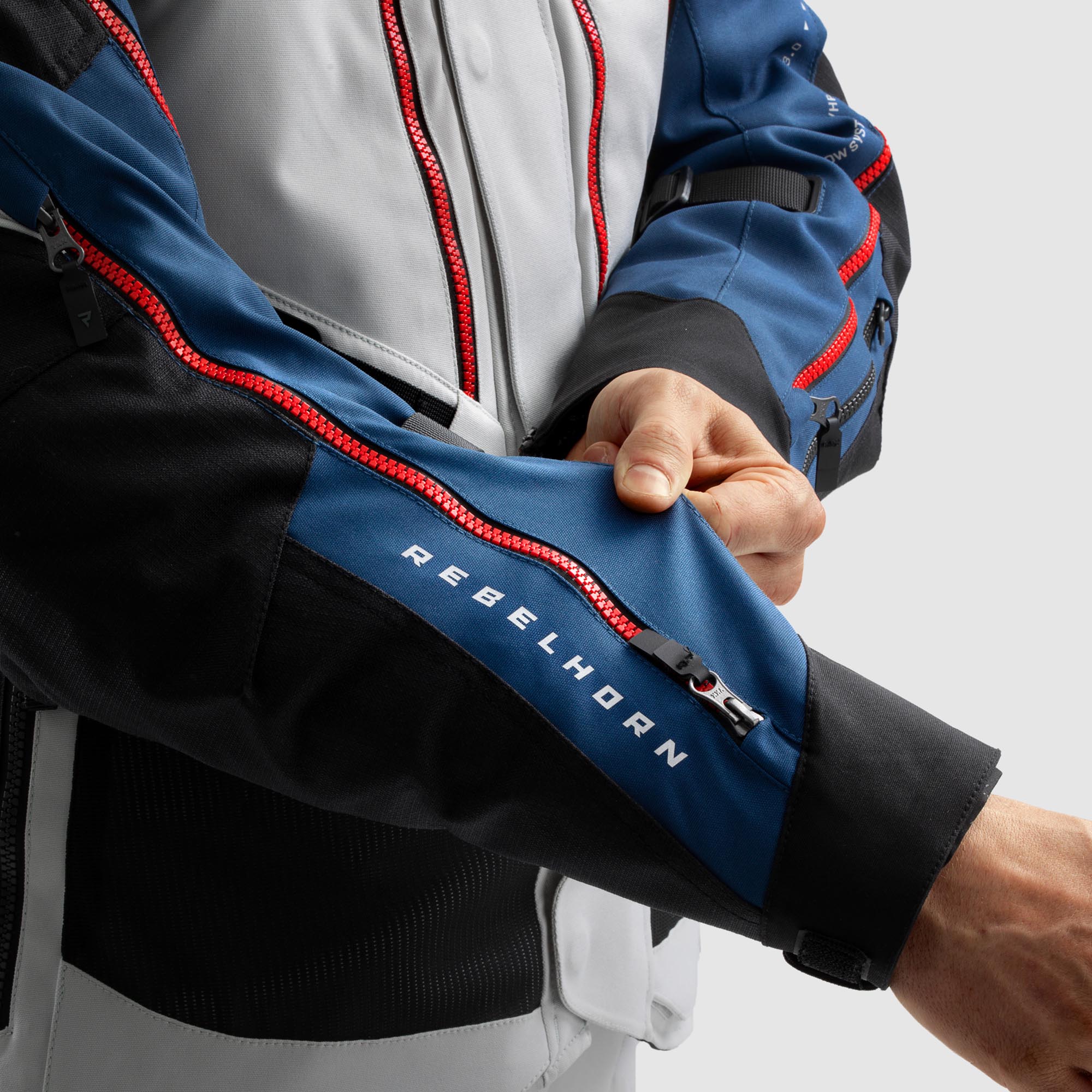 Rebelhorn Hardy 3.0 waterproof Motorcycle Textile Jacket grey/blue/red M Figure 12