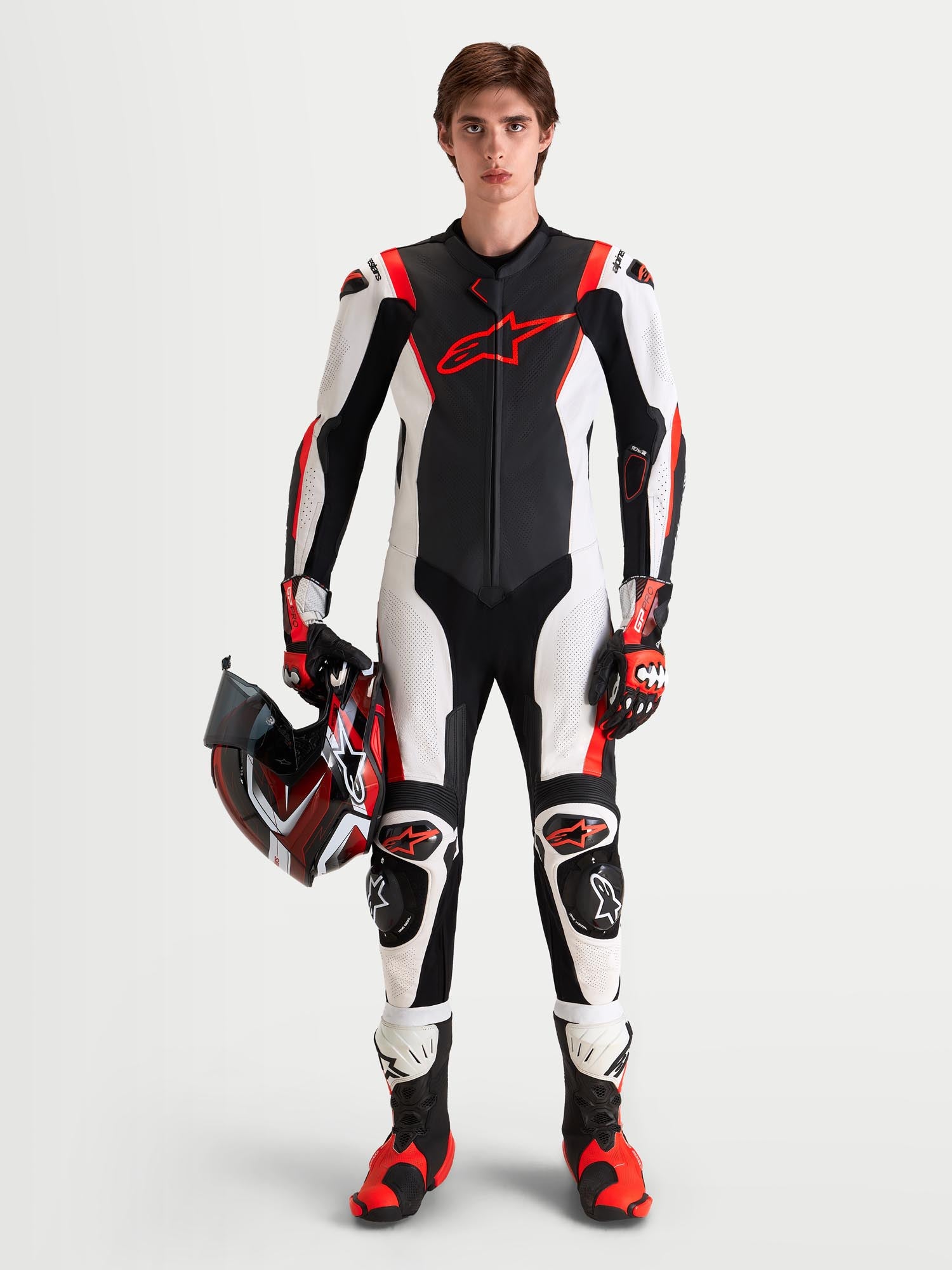 Alpinestars Missile V3 1-Teiler Motorrad Lederkombi schwarz/weiß/rot 60 Abbildung 9