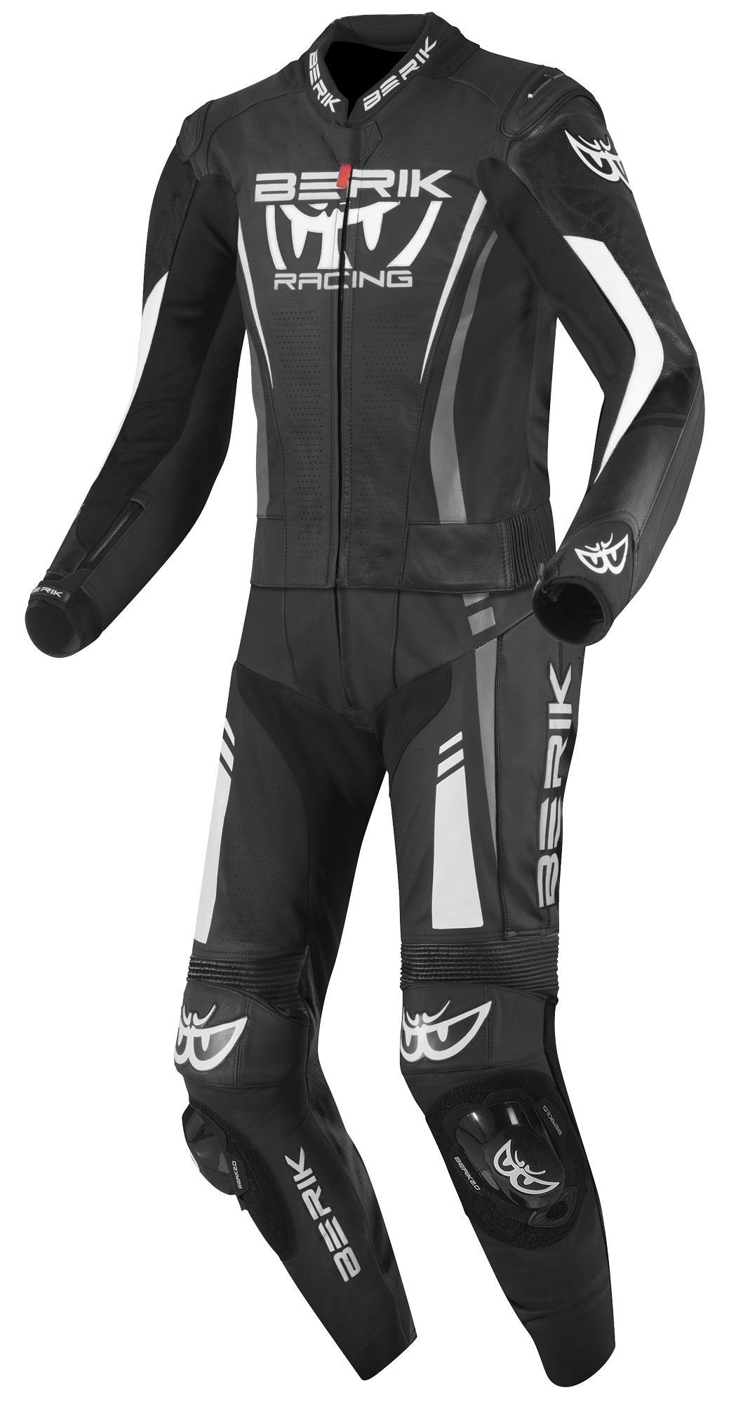 Berik Absolute GP2 2-Teiler Motorrad Lederkombi schwarz/weiß 58 Abbildung 1