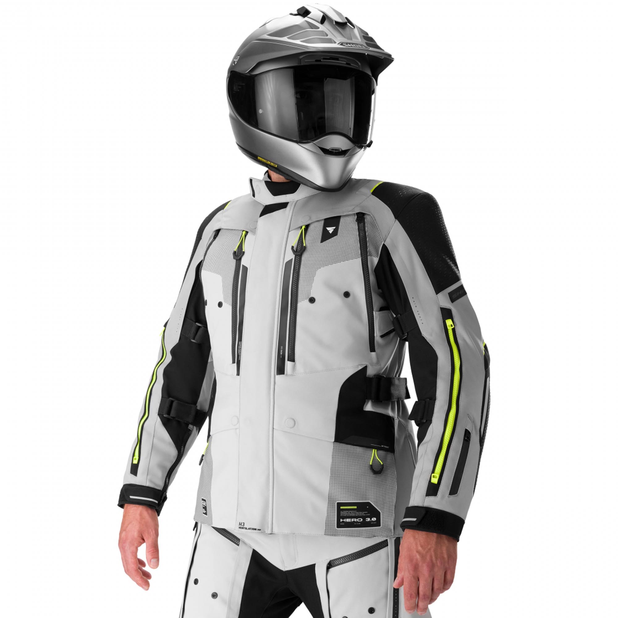 SHIMA Hero 3.0 Motorcycle Textile Jacket grey/yellow M Figure 3