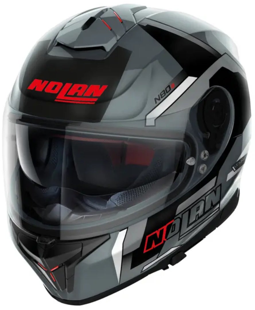Nolan N80-8 Wanted N-Com Helm schwarz/grau/rot M (58) Abbildung 1