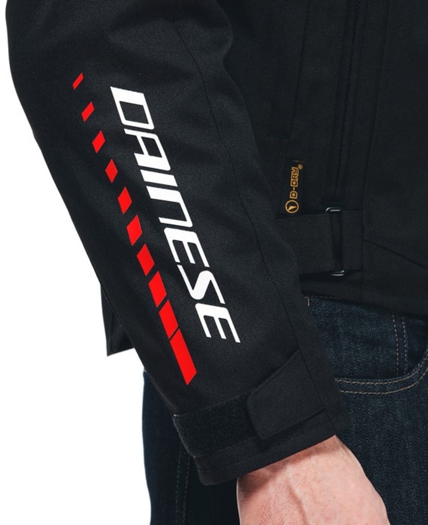 Dainese Veloce D-Dry Motorcycle Textile Jacket black/white/red 50 Figure 6