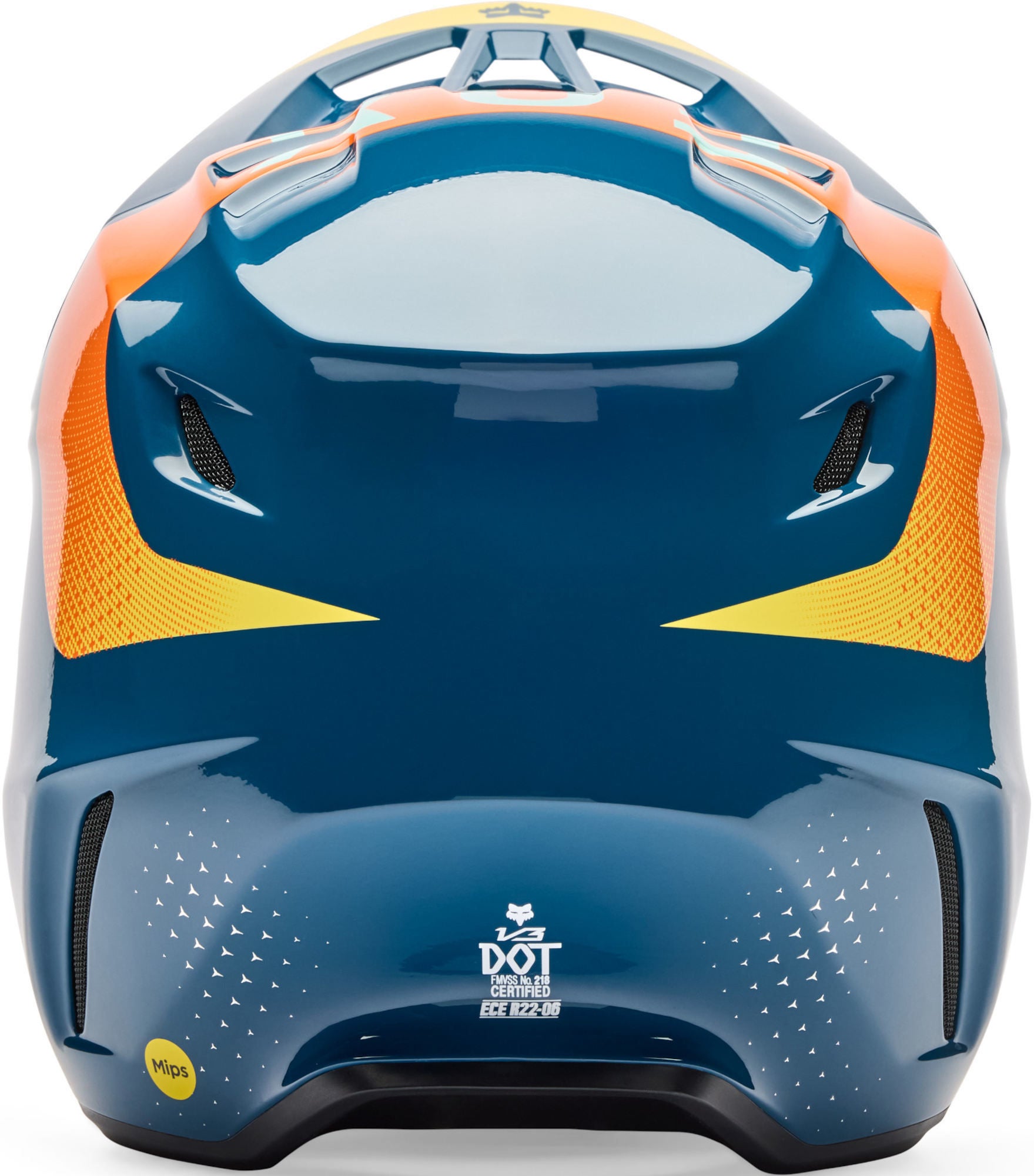 FOX V3 Tine Motocross Helmet blue/yellow S (55/56) Figure 5