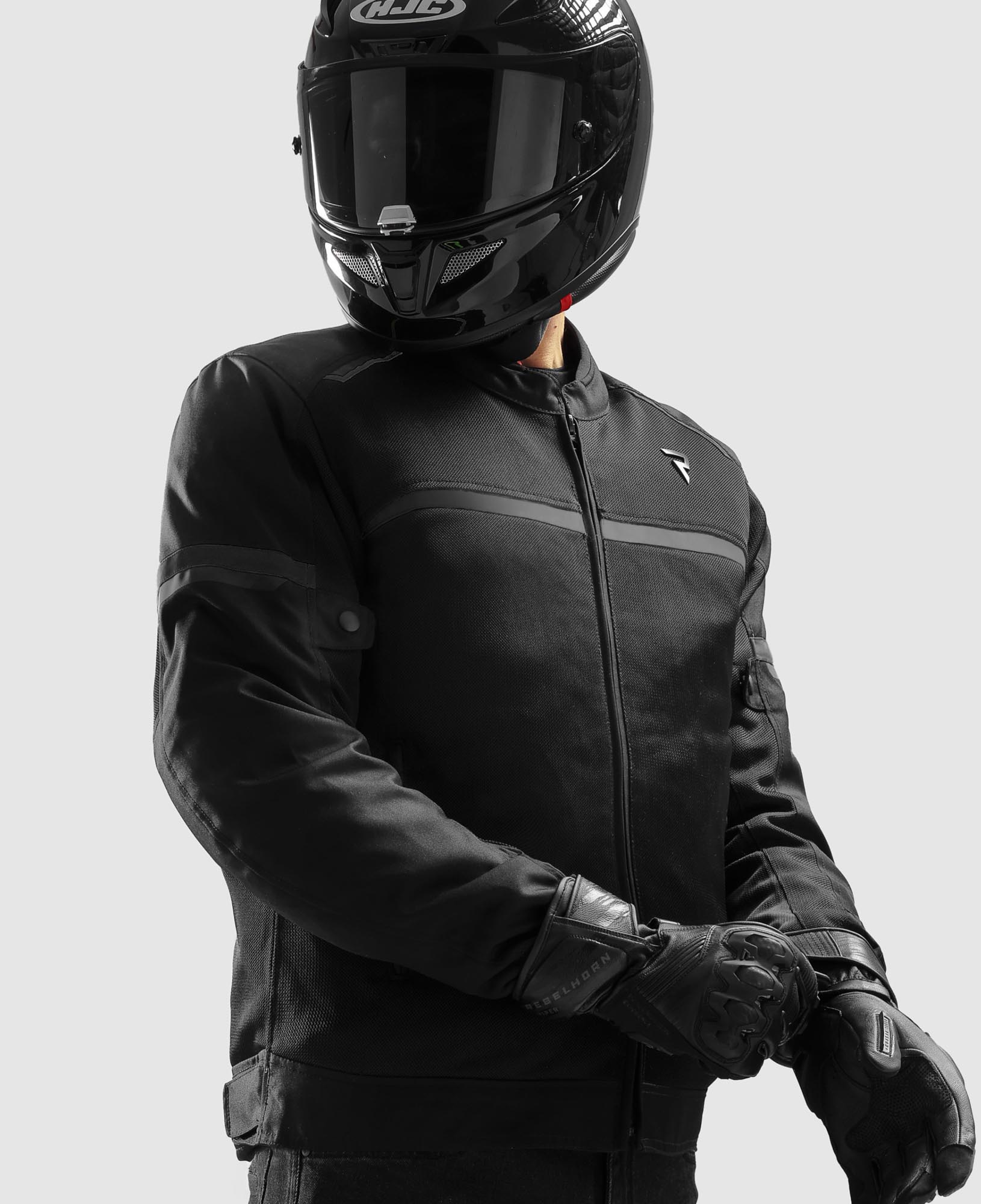 Side view of Rebelhorn Echo waterproof Motorcycle Textile Jacket