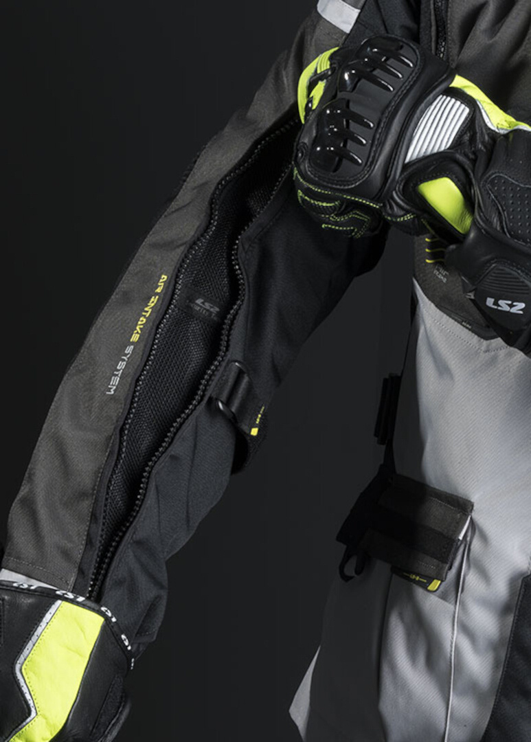 LS2 Norway waterproof Motorcycle Textile Jacket black/grey/fluo-yellow XL Figure 7