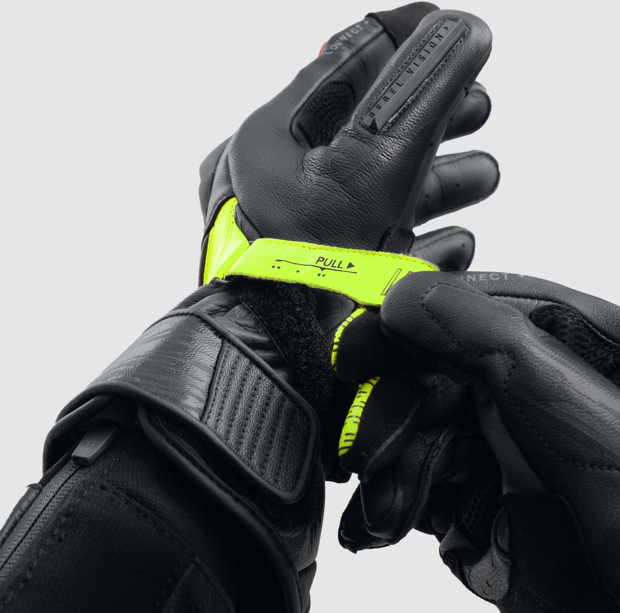 Rebelhorn Viper Motorcycle Gloves black/grey/yellow L Figure 6
