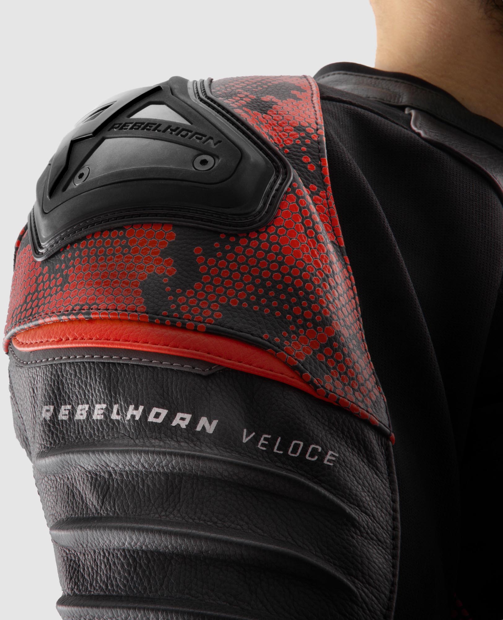 Rebelhorn Veloce Camo Motorleren jas Zwart/Rood 58 Figuur 15