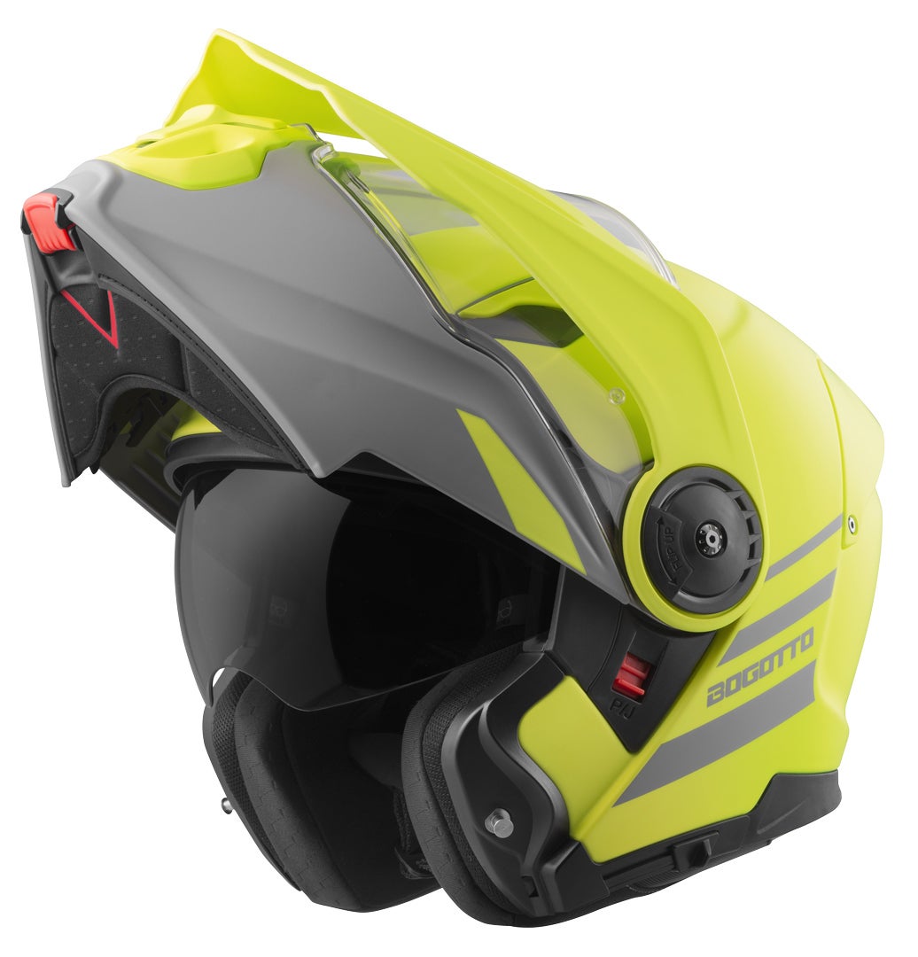 Side view of Bogotto FG-102 Duo Fiberglass Enduro Flip-Up Helmet