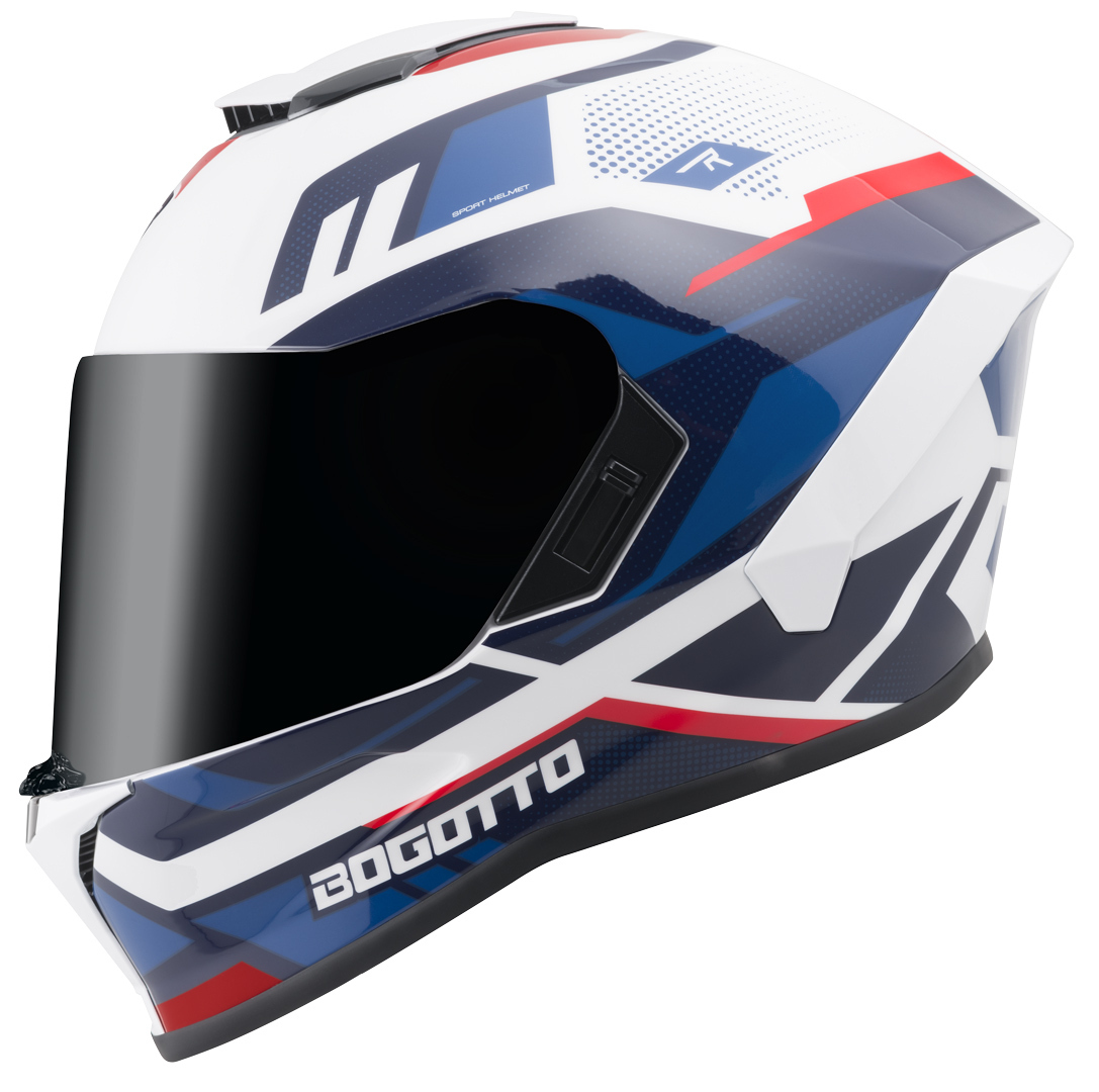 Bogotto Phantom Codex Glasvezel helm wit/blauw/rood S Figuur 7