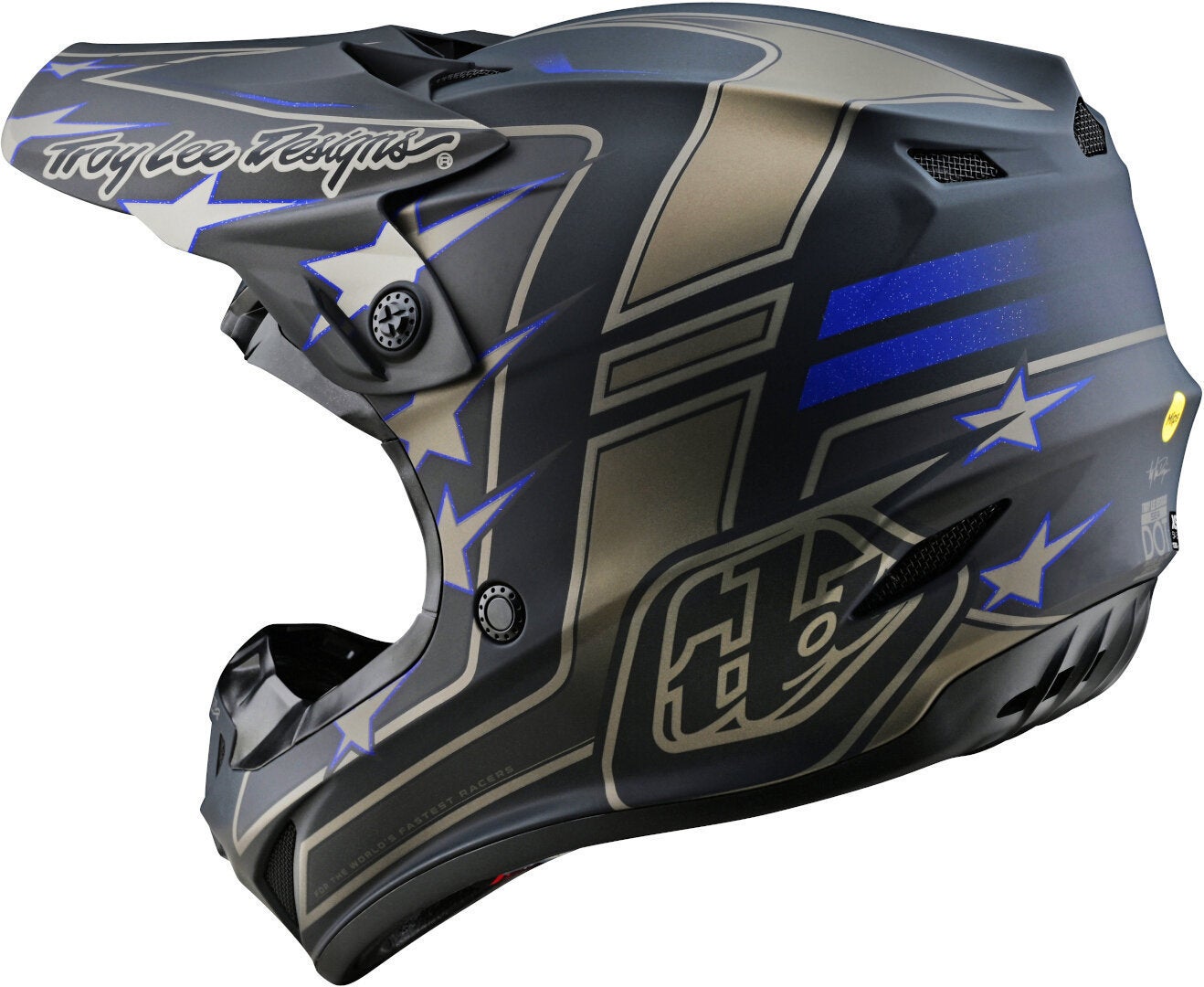 Troy Lee Designs SE4 Polyacrylite Flagstaff MIPS Motocross hjelm Sort/guld L (58/59) Figur 6