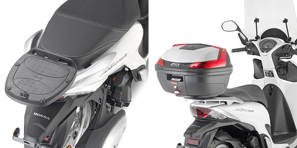 GIVI E340 Vision Monolock Topplåda med platta svart/transparent 34 Ltr. Figur 2