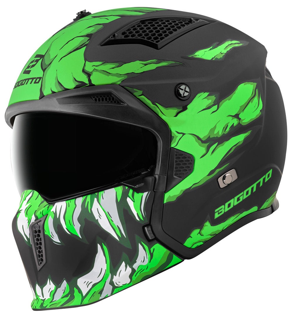 Bogotto Radic Skulash Casco Verde/Nero XL Figura 1