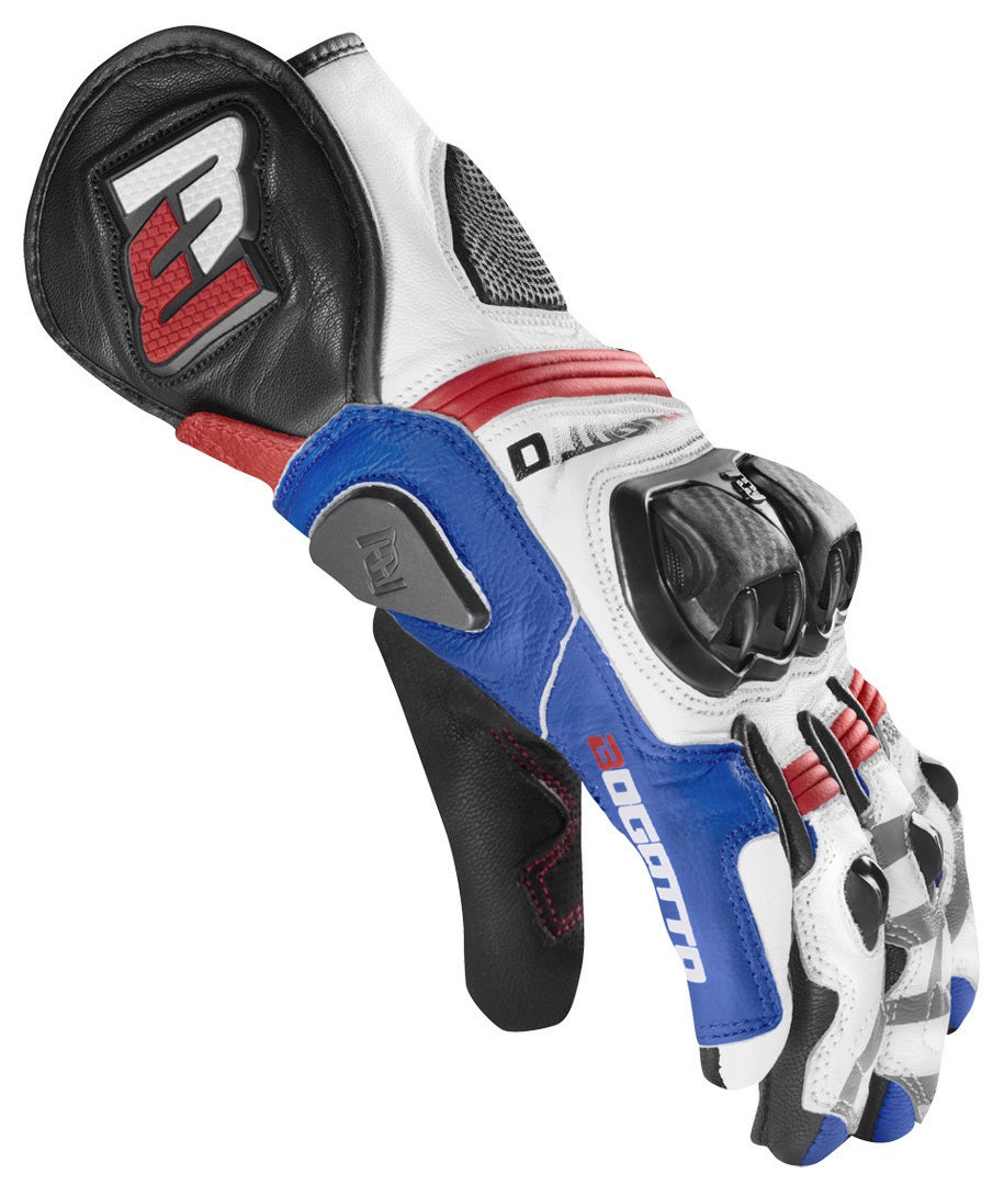 Bogotto Grand Champ Motorcycle Gloves white/red/blue S Figure 2