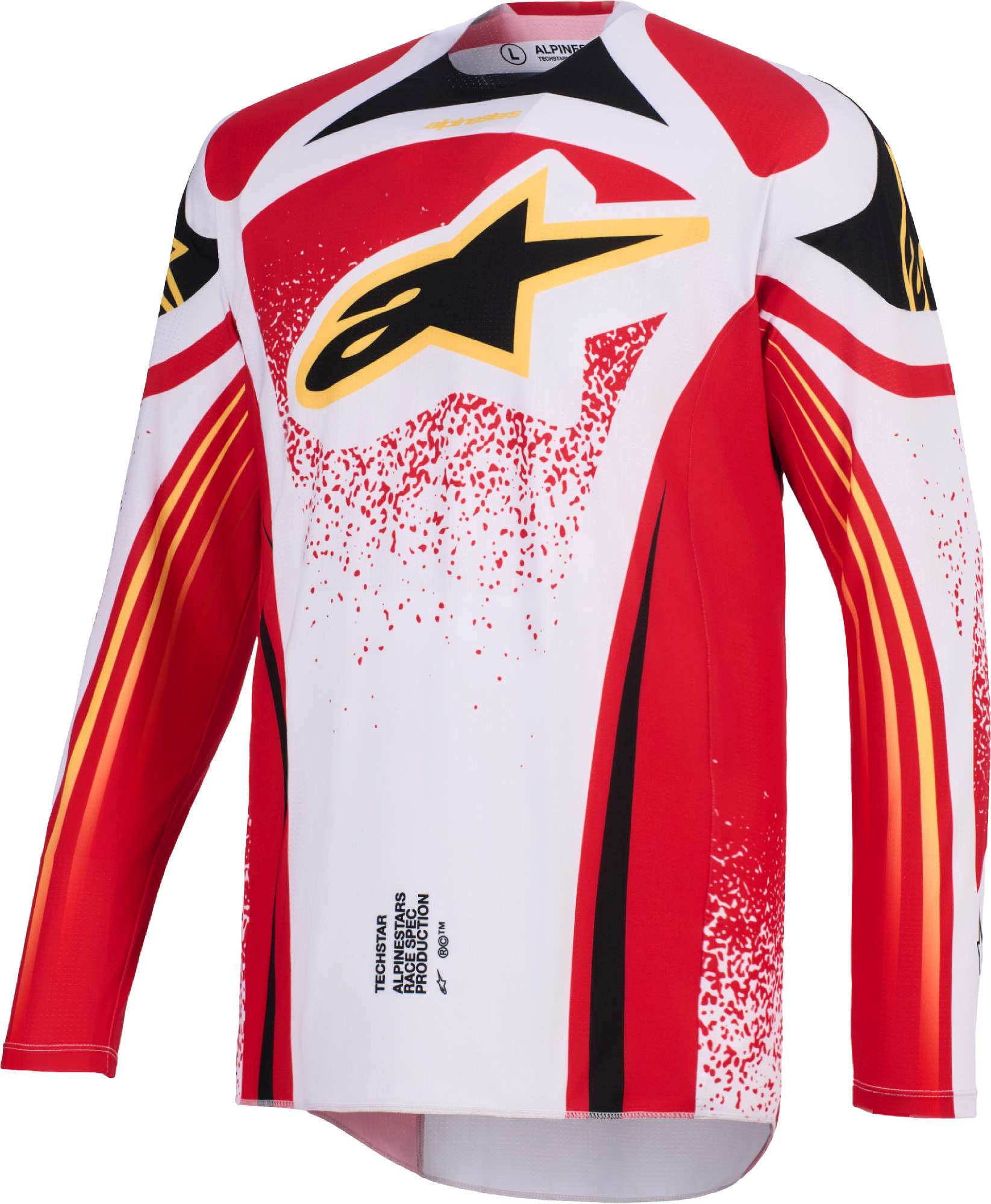 Alpinestars Techstar Nomur Motocross Jersey hellgrau/rot XL Abbildung 1