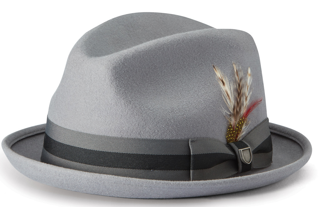 Brixton Gain Fedora Hat grey S Figure 1