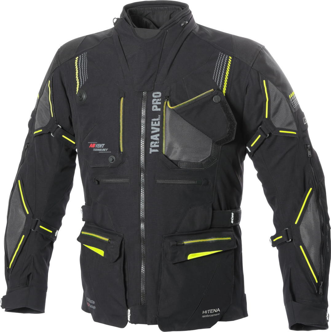 Büse Travel Pro Motorcycle Textile Jacket black/grey/yellow 60 Figure 8