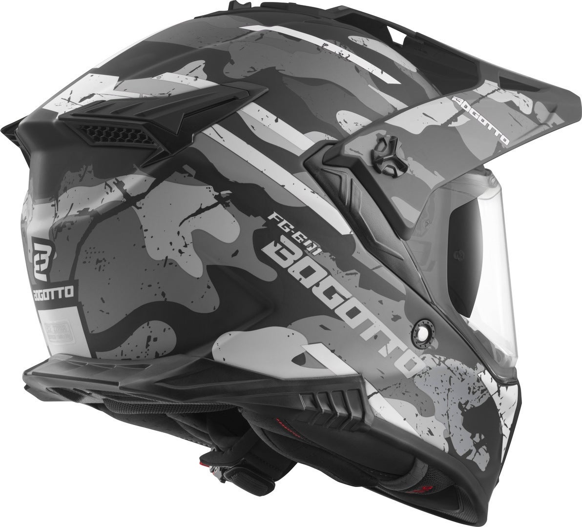 Bogotto FG-601 Sniper Enduro hjelm i glasfiber sort mat/grå S Figur 4