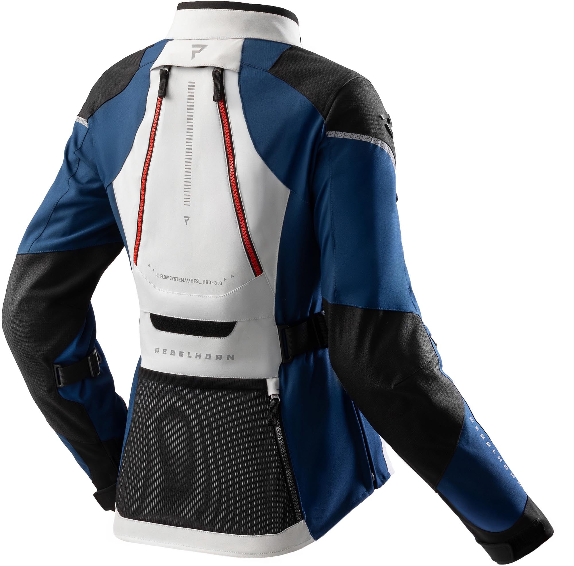 Rebelhorn Hardy 3.0 waterproof Ladies Motorcycle Textile Jacket grey/blue/red 4XL Figure 2