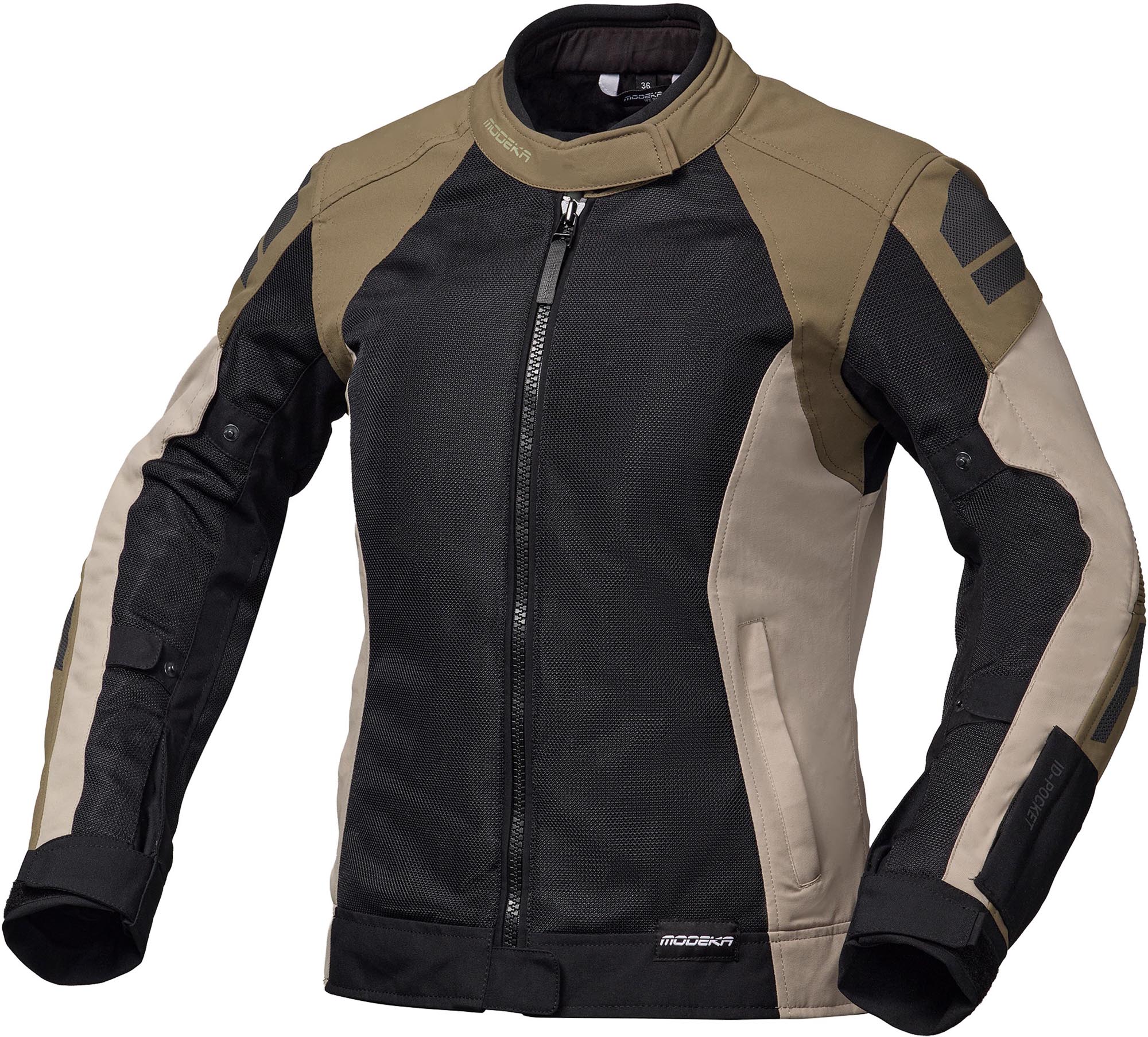 Modeka Khao Air II Giacca tessile impermeabile per motociclette nero/marrone 40 Figura 1