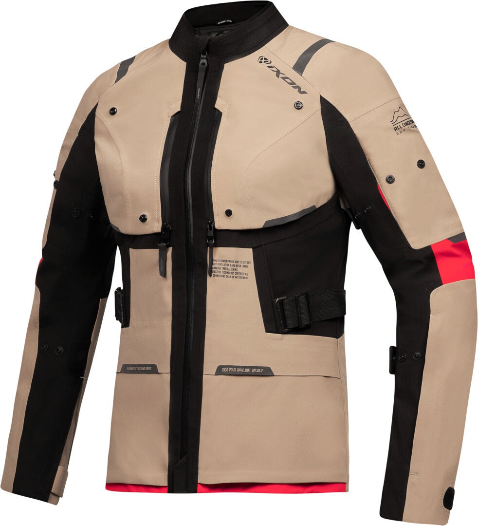 Ixon M-Skeid Chaqueta textil impermeable para mujer Arena/Rojo L Figura 1