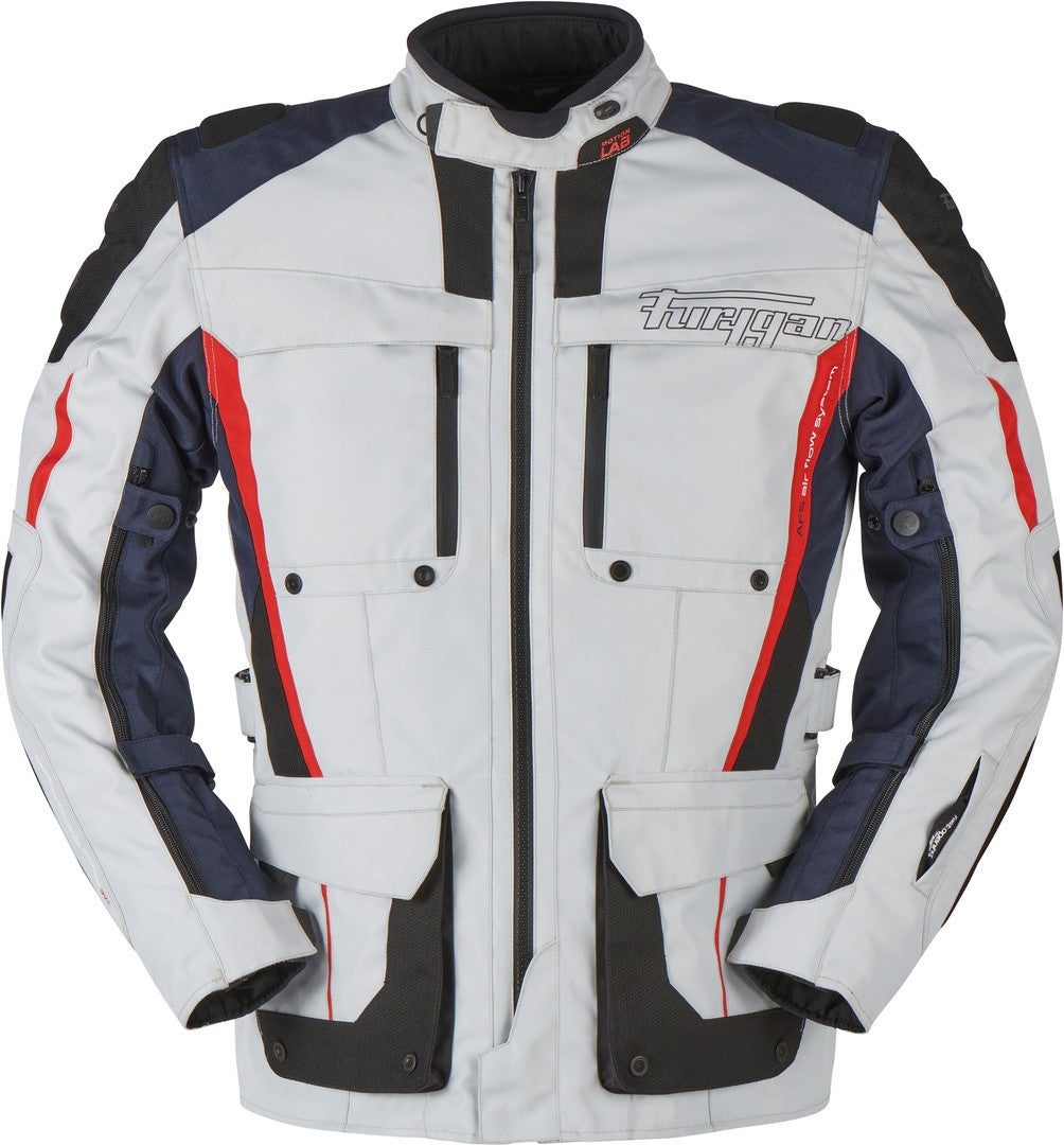 Furygan Brevent 3in1 Motorcycle Textile Jacket light grey/blue/red 3XL Figure 1