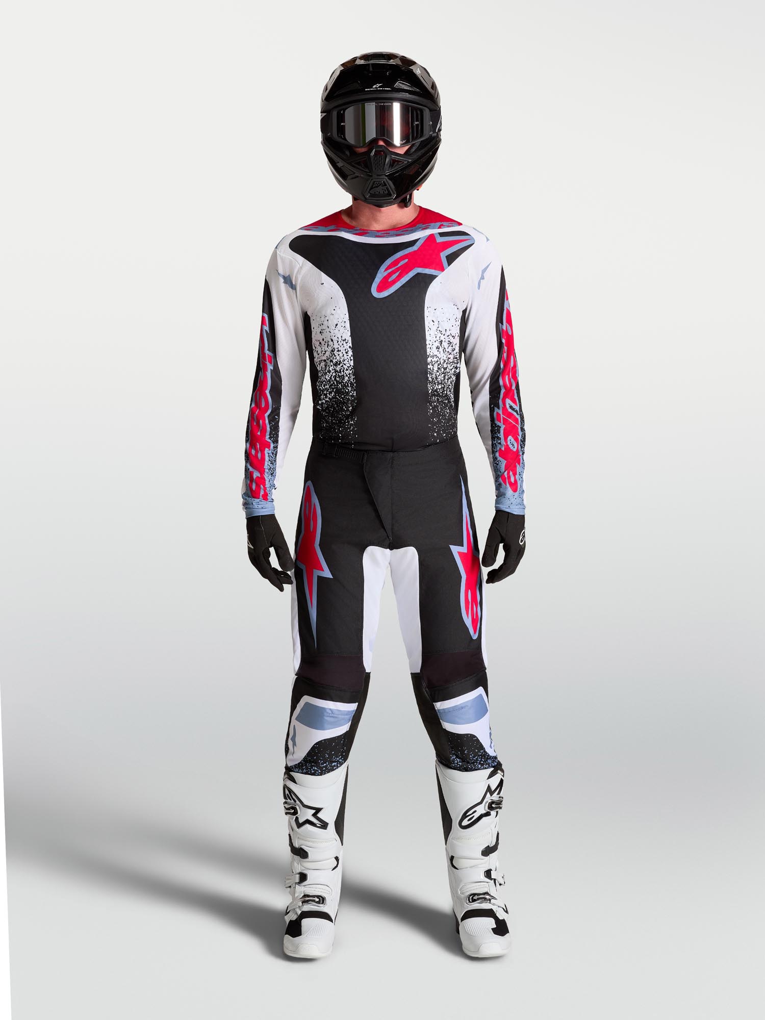 Alpinestars Fluid Drag Motokrosa bikses melns/balts/sarkans/zils 42 6. attēls