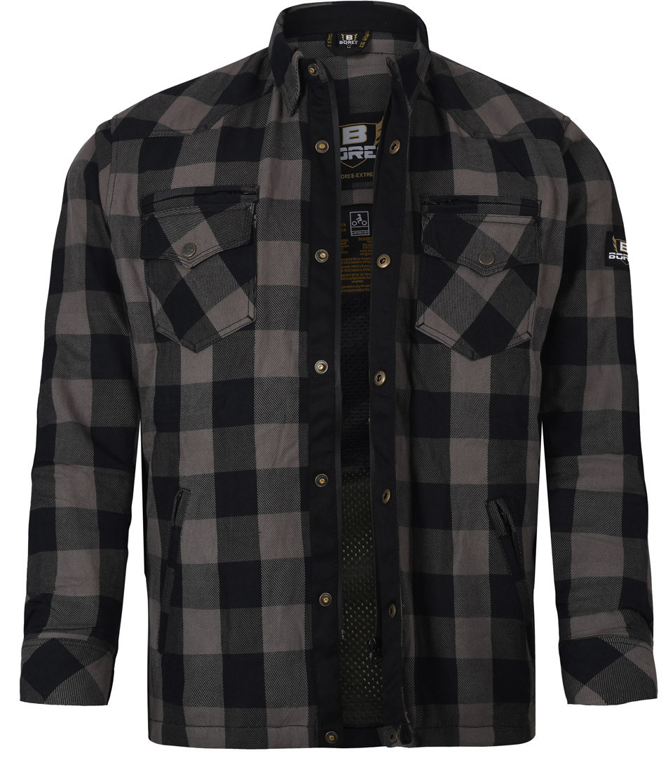 Bores Lumberjack Premium Cămașă de motocicletă gri/negru S Figura 1