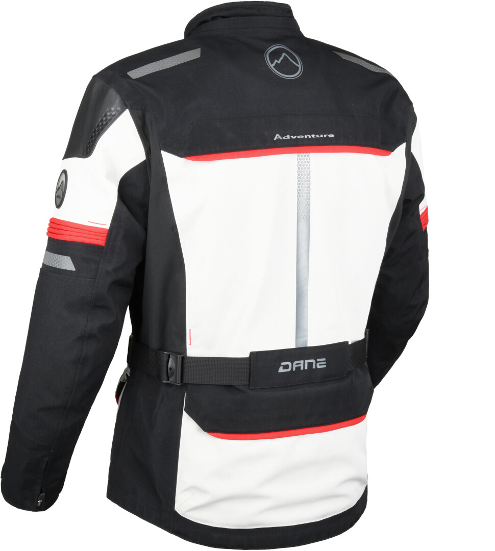 DANE Bornholm Pro waterproof Motorcycle Textile Jacket light grey/black/red 3XL Figure 2