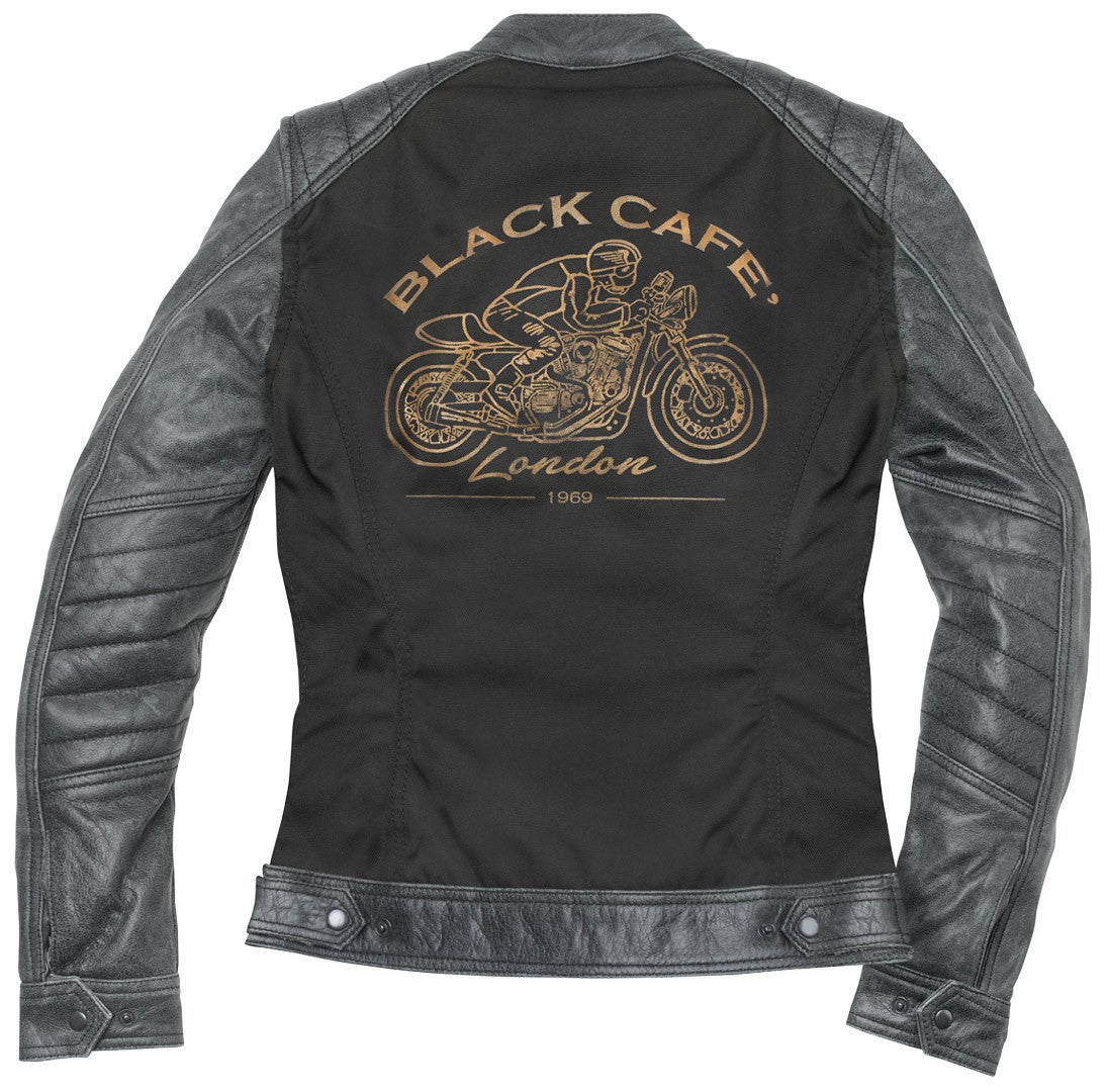 Black-Cafe London Johannesburg Dames Moto Cuir / Veste textile S Figure 3
